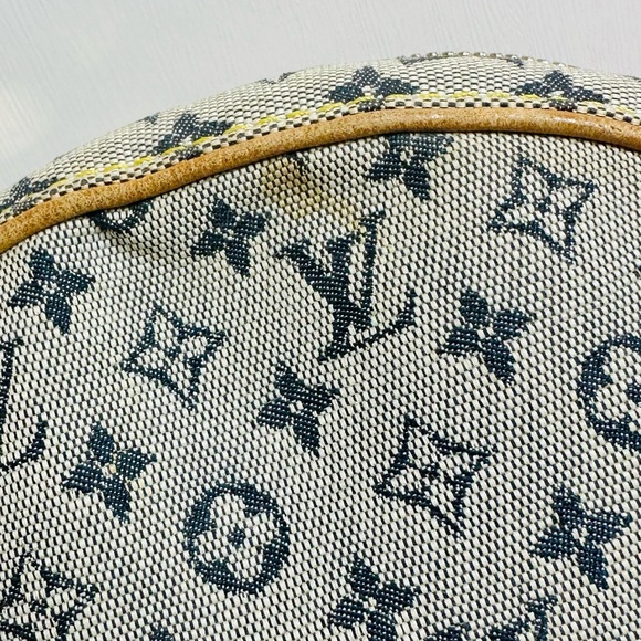 EUC Vintage Louis Vuitton Jeanne GM Blue Mini Lin Canvas Round Shoulder Bag - Picture 16 of 16